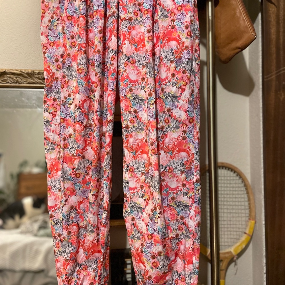 lululemon athletica Floral Track Pants - Red and Pink
